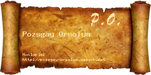 Pozsgay Orsolya névjegykártya